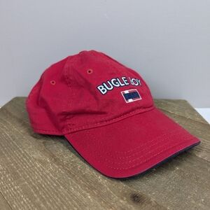 Vintage Bugle Boy Red Baseball Cap  90s Logo Embroidered Adjustable Hat